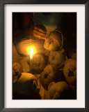 Artisan Works on Clay Masks of Hindu Goddess Durga at a Workshop in Panbazar Area of Gauhati, India Framed Photographic Print