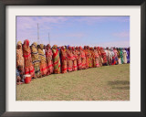 Somali Women in Colorful Dress Come out to Support the Transitional Federal Government Framed Photographic Print