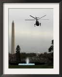 Marine One, with President Barack Obama Aboard, Leaves the White House in Washington Framed Photographic Print