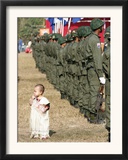 A Young Karen Child Seems Lost in a Karen Army Formation Framed Photographic Print