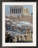 The Ancient Parthenon and Herod Atticus Theater on the Acropolis Hill Framed Photographic Print