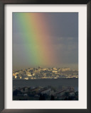 Rainbow is Seen over the Northern Gaza Strip, from the Israel-Gaza Border Framed Photographic Print