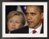 President Obama, Hillary Clinton at His Side, Announces New Strategy for Afghanistan and Pakistan Framed Photographic Print