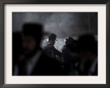 Ultra-Orthodox Jewish Men Burn Leavened Items in a Final Preparation before the Passover Holiday Framed Photographic Print