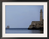 US-Flagged Vessel Amistad Nears the Port of Havana as it Passes the Morro Castle Framed Photographic Print