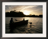 Two Children Sail in the Cocibolca Lake, Managua, Nicaragua Framed Photographic Print by Esteban Felix