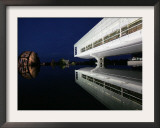 Lights Reflect Off a Railroad Bridge on the Grounds of Bill Clinton's Presidential Library Framed Photographic Print