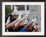 Single Gloved Hands Celebrating Michael Jackson's Life and Tribute to His Death, UCLA Framed Photographic Print