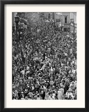 Mardi Gras Revelers Gather at St. Charles Street Framed Photographic Print