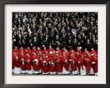 Cardinals, in Red, Participate in the Funeral Mass for Pope John Paul II Framed Photographic Print