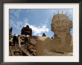 A Sand Sculpture is Seen at the Sand Sculpture Festival in Zeebrugge, Belgium, July 10, 2004 Framed Photographic Print by Yves Logghe