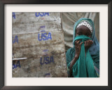 A Somali Child Covers Her Face at Dadaab Refugee Camp in Northern Kenya Monday, August 7 2006 Framed Photographic Print by Karel Prinsloo