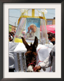 The Residents of Otuma, Mexico Decorate a Donkey with a Popemobile Framed Photographic Print by Marco Ugarte