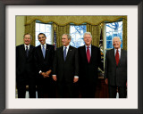 President-elect Barack Obama with All Living Presidents Smiling, January 7, 2009 Framed Photographic Print