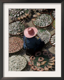 A Thai Woman Sells Dried Fish in Bangkok, Thailand, January 26, 2007 Framed Photographic Print by Apichart Weerawong