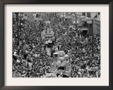 Mardi Gras Revelers Gather at St. Charles Street Framed Photographic Print