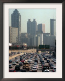 Traffic Backs up on the Downtown Connector in Atlanta Framed Photographic Print