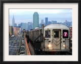 The Number 7 Train Runs Through the Queens Borough of New York Framed Photographic Print