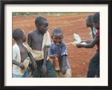 Children Play with Water Near a Zimbabwean Movement for Democratic Change (MDC) Election Rally Framed Photographic Print