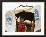 A Sudanese School Girl Stands Infront of Her Class Room Framed Photographic Print