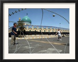 Iraqi Children Play Soccer on a Deserted Street Framed Photographic Print