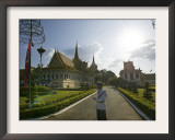 Royal Palace Guard Stands During Coronation Ceremonies in Phnom Penh Thursday October 28, 2004 Framed Photographic Print by Andy Eames
