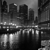 Chicago River at Night Wall Decal