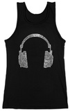 Juniors: Tank Top - Headphones out of Different Music Genre's T-Shirts
