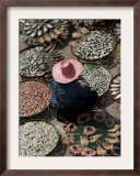 A Thai Woman Sells Dried Fish in Bangkok, Thailand, January 26, 2007 Framed Photographic Print by Apichart Weerawong