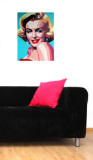 Martin Kreloff Rectangle Marilyn with Blue Background Wall Decal