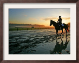 An Unidentified Horse and Rider on the Track at Belmont Park in Elmont, New York, June 9, 2006 Framed Photographic Print by Ed Betz