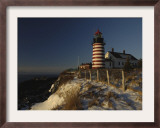 Morning Sunlight Strikes the West Quoddy Head Lighthouse, Lubec, Maine Framed Photographic Print by Michael C. York