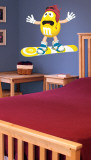 Yellow M&M Snowboarder Wall Decal