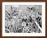 U.S. Serviceman Attend a Protestant Service Aboard a Landing Craft Before the D-Day Invasion Framed Photographic Print