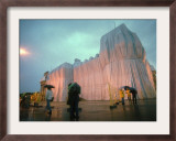 The First Completely Covered Corner of the Wrapped Reichstag Project Framed Photographic Print