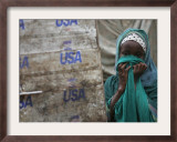 A Somali Child Covers Her Face at Dadaab Refugee Camp in Northern Kenya Monday, August 7 2006 Framed Photographic Print by Karel Prinsloo