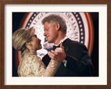 President Clinton Dances with His Wife Hillary at the Veterans Ball Monday Framed Photographic Print