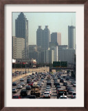 Traffic Backs up on the Downtown Connector in Atlanta Framed Photographic Print