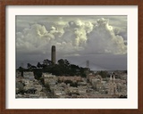 Storm Clouds Hover Over San Francisco's Coit Tower Framed Photographic Print