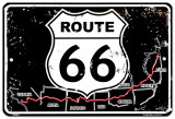 Route 66 Map Plechová cedule
