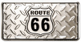 Route 66 Diamond Plate - Metal Tabela