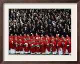 Cardinals, in Red, Participate in the Funeral Mass for Pope John Paul II Framed Photographic Print
