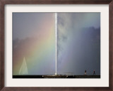 Jet D'Eau as the Fountain' sWater Droplets Form a Rainbow, on the Shore of Lake Leman, Switzerland Framed Photographic Print