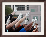 Single Gloved Hands Celebrating Michael Jackson's Life and Tribute to His Death, UCLA Framed Photographic Print