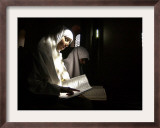 Kashmiri Muslim Girls Read the Holy Quran at Jamia Masjid in Downtown Area of Srinagar, India Framed Photographic Print