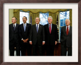 President-elect Barack Obama with All Living Presidents, January 7, 2009 Framed Photographic Print