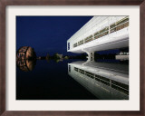 Lights Reflect Off a Railroad Bridge on the Grounds of Bill Clinton's Presidential Library Framed Photographic Print