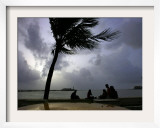 Visitors Sit by the Sea in Bombay, India, July 16, 2006 Framed Photographic Print by Gurinder Osan