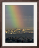 Rainbow is Seen over the Northern Gaza Strip, from the Israel-Gaza Border Framed Photographic Print
