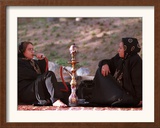 Two Unidentified Iranian Women Smoke a Water Pipe Framed Photographic Print